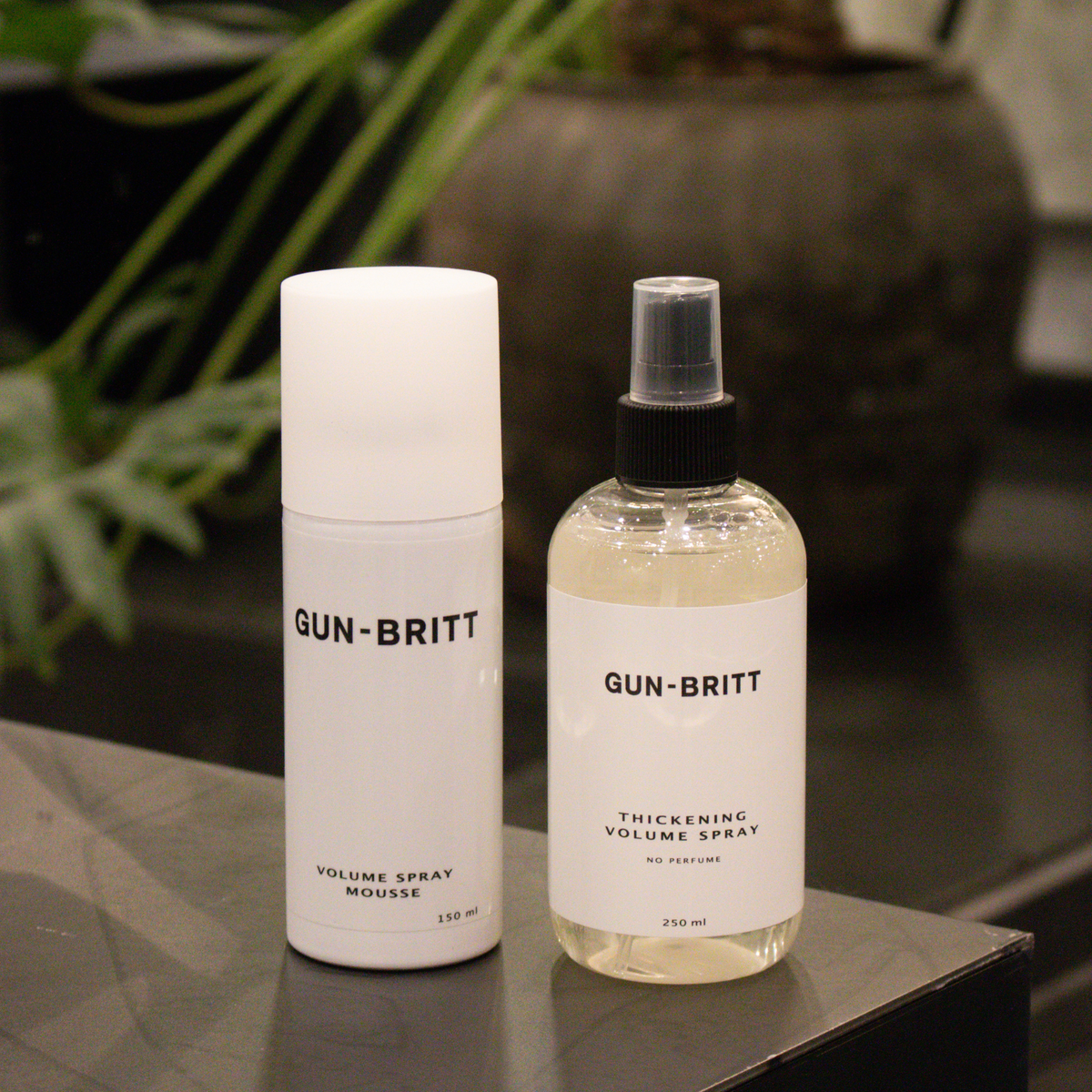 Gun-Britt Thickening Spray 250 ml. och Volume Mousse Pack 150 ml.
